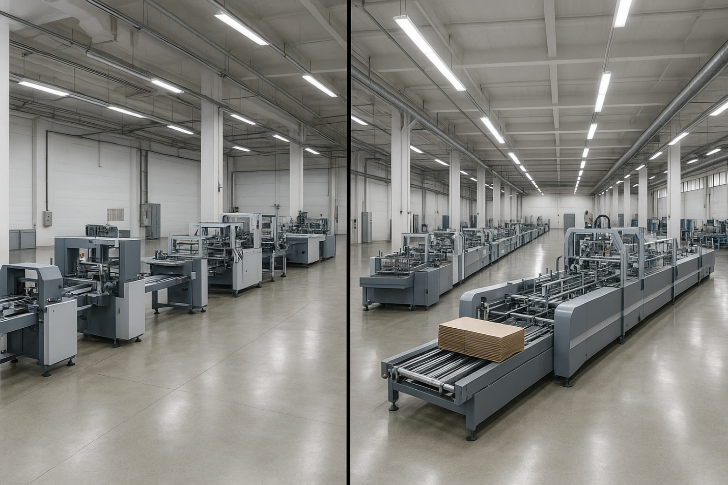 Modulare vs. integrierte Ordner-Gluer-Linien mit Vor- und Nachteilen
